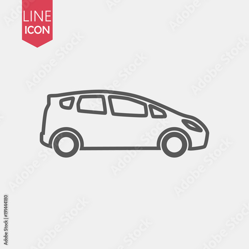 Car vector icon. Isolated simple front car logo illustration. Sign