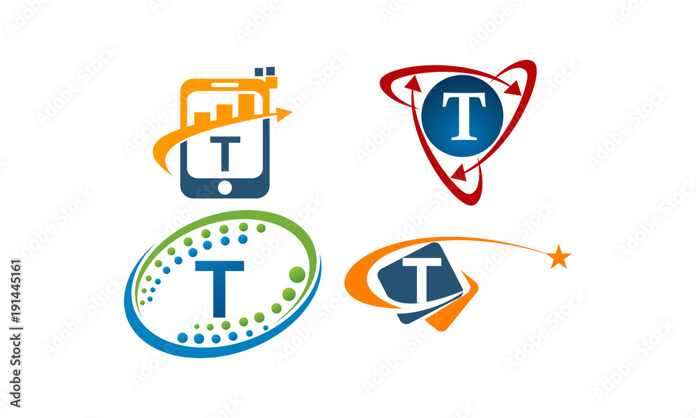 Logotype T Modern Template Set