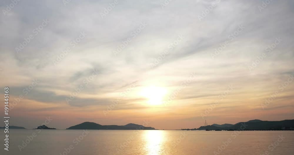 sailboat and sunset at sea in Thailand sailboat and sunset at sea in Thailand