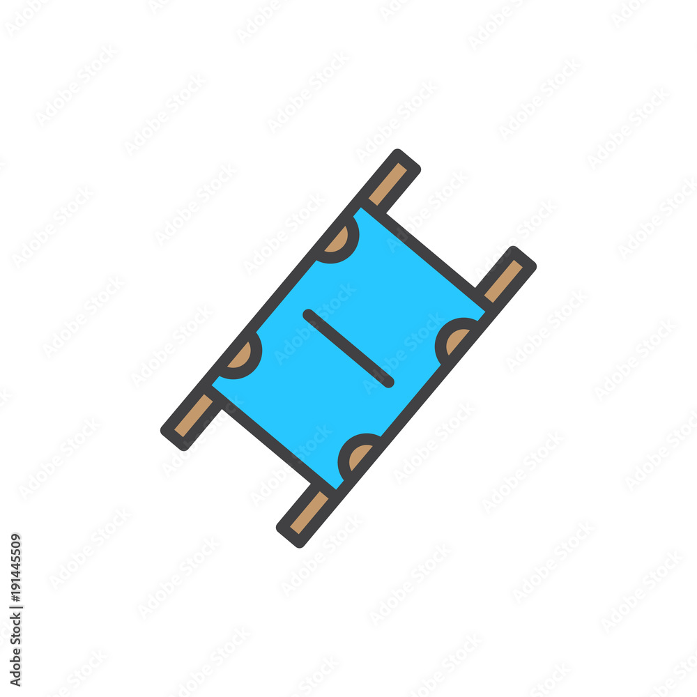 Medical handle stretcher filled outline icon, line vector sign, linear colorful pictogram isolated on white. Symbol, logo illustration. Pixel perfect vector graphics Medical handle stretcher filled outline icon, line vector sign, linear colorful pictogram isolated on white. Symbol, logo illustration. Pixel perfect vector graphics