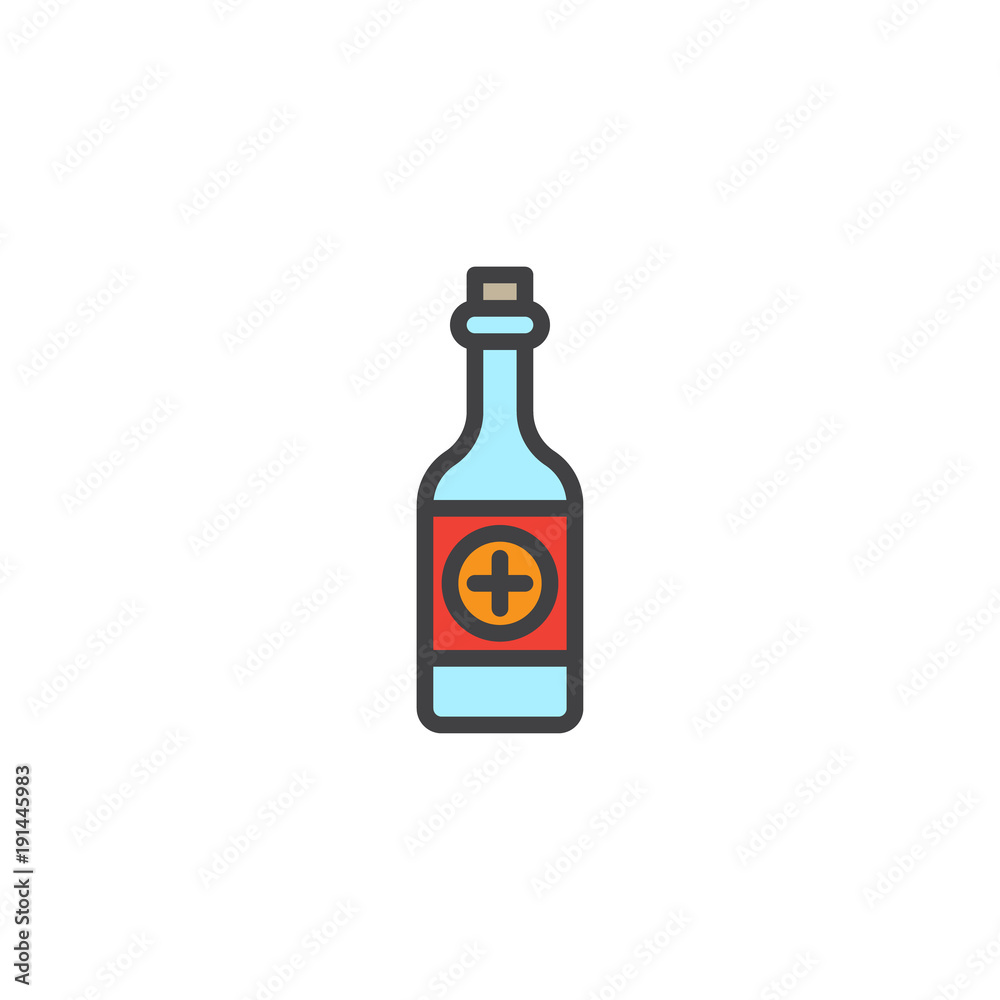 Medicine bottle filled outline icon, line vector sign, linear colorful pictogram isolated on white. Symbol, logo illustration. Pixel perfect vector graphics Medicine bottle filled outline icon, line vector sign, linear colorful pictogram isolated on white. Symbol, logo illustration. Pixel perfect vector graphics