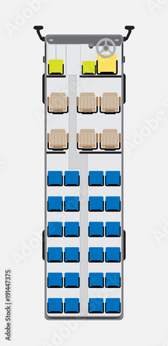 Front Open door Bus seat map