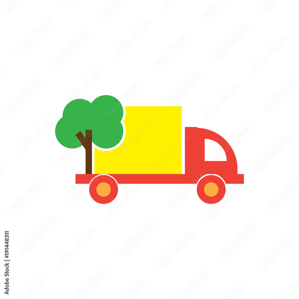 Fototapeta premium Tree Delivery Logo Icon Design