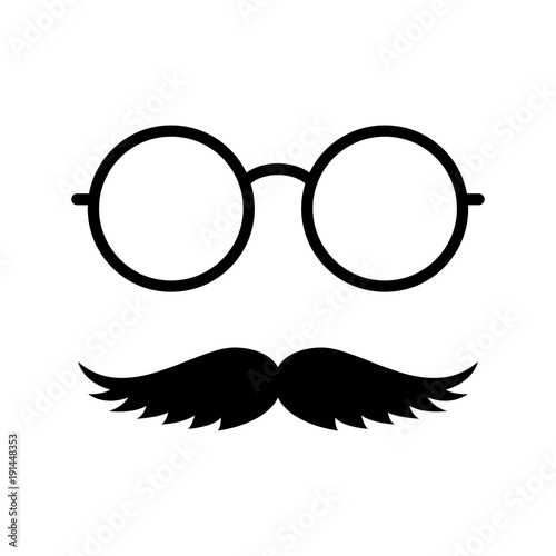 Photo props. Man face with glasses and mustache. Gentleman. Detective. Vector