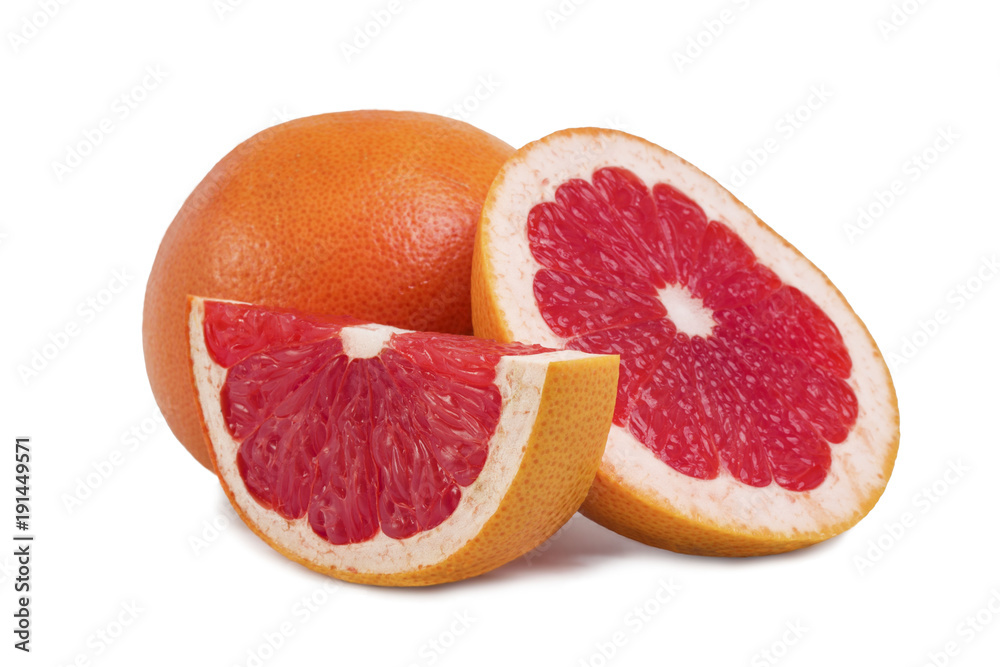 one whole ripe juicy grapefruit with chopped pieces one whole ripe juicy grapefruit with chopped pieces