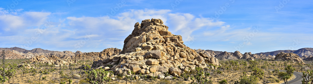 Rocky hills and blue skies in the desert