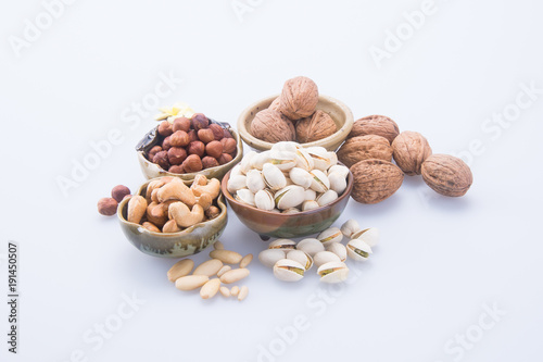 nuts. mixed nuts on the background