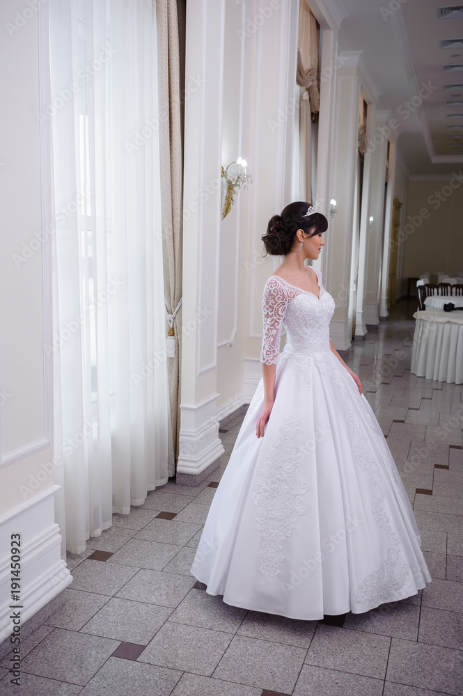 Beautiful bride in hall Beautiful bride in hall