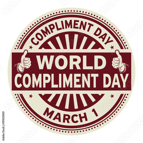 World Compliment Day rubber stamp