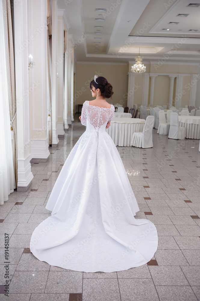 Beautiful bride in hall Beautiful bride in hall