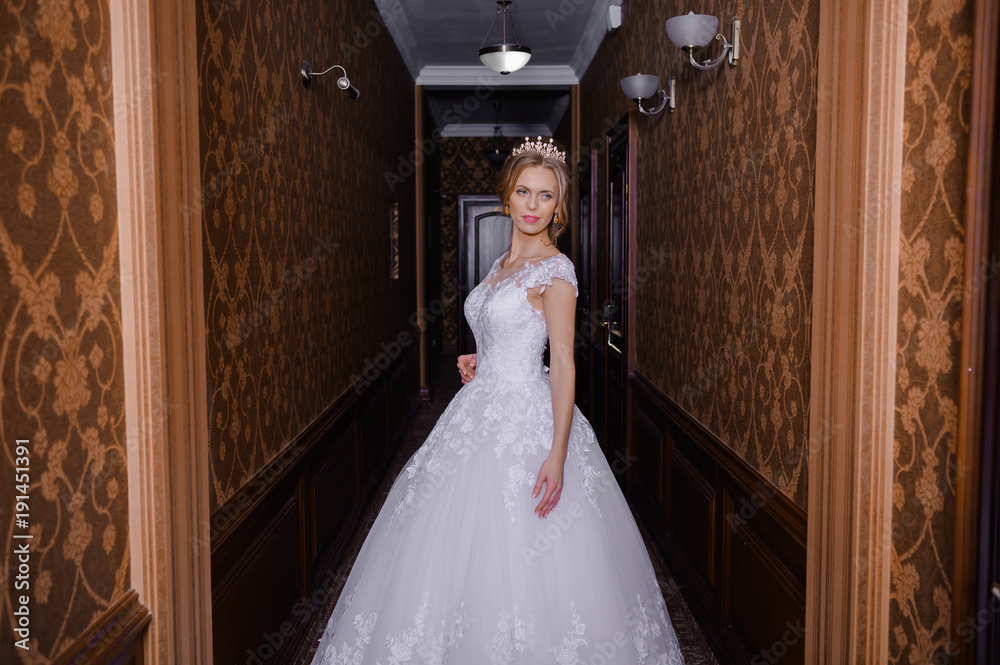 Fototapeta premium Beautiful bride in wedding dress