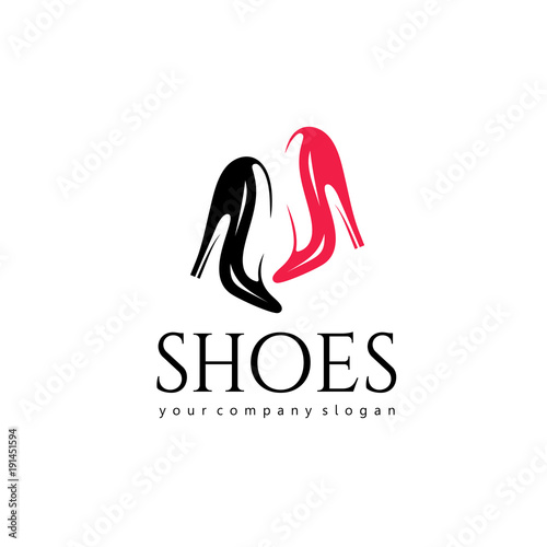 Vector  logo design for shoes shop. Women shoes sign
