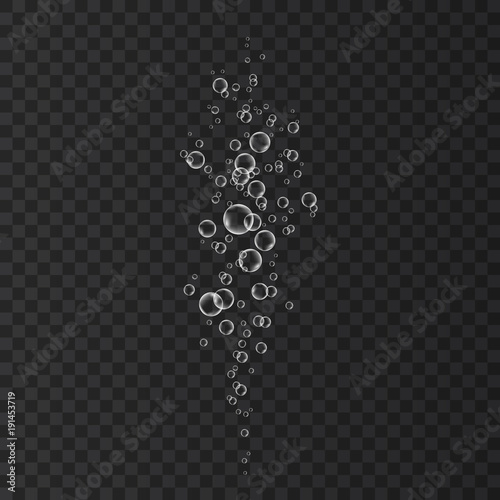  Underwater fizzing gas bubbles.