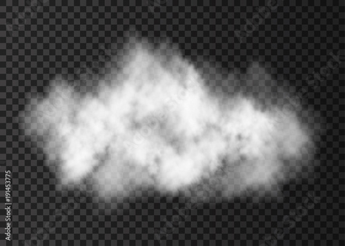 White smoke explosion isolated on transparent background.