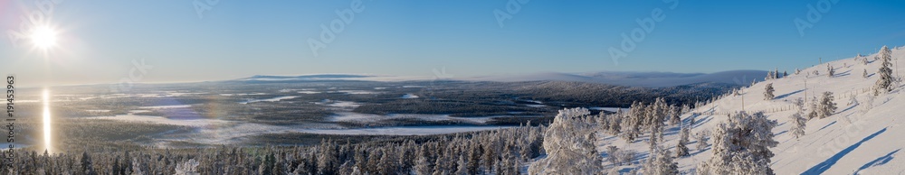 Winter panorama at Levi Finland