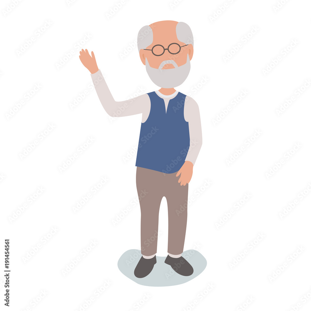 Retired Pensioner Elderly Man Waving