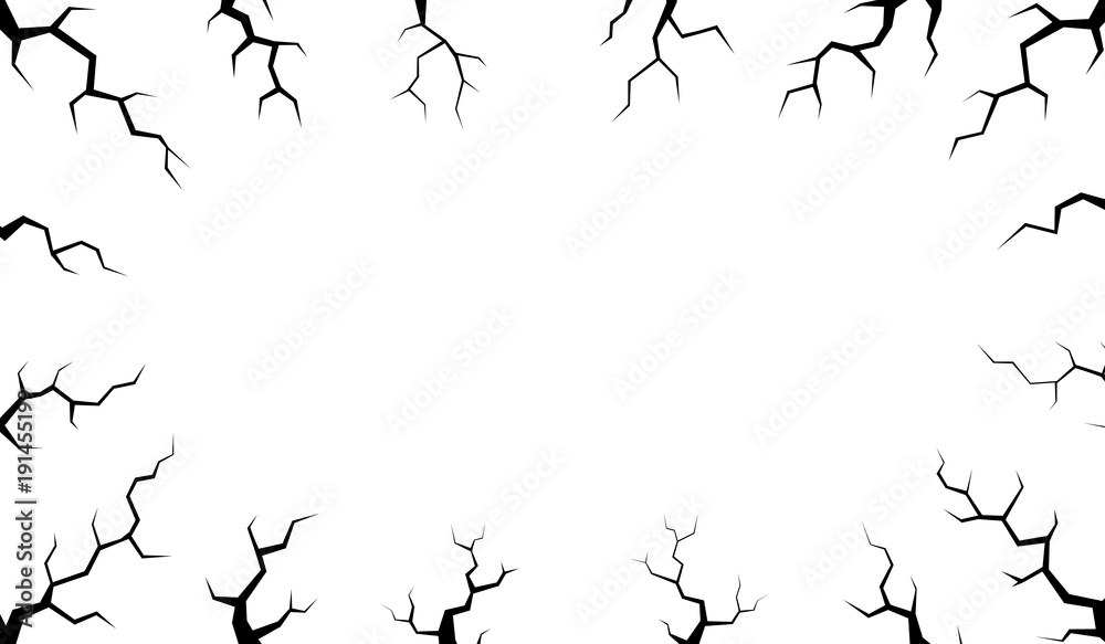 Earth cracks or lightning on white background. Concrete wall Texture design in grunge with stone polygon style. Earth cracks or lightning on white background. Concrete wall Texture design in grunge with stone polygon style.