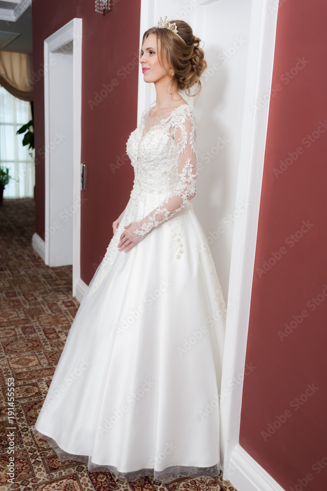 Portrait of beautiful bride in wedding dress Portrait of beautiful bride in wedding dress