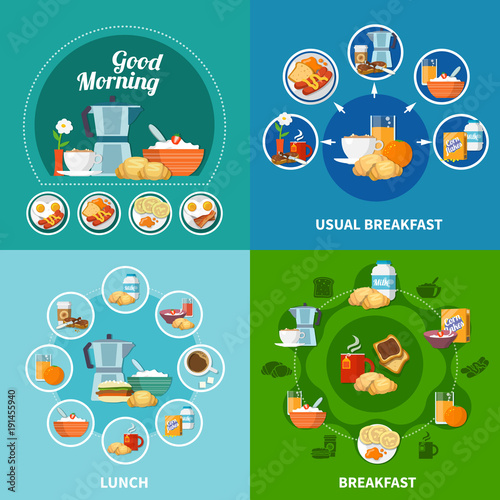 Breakfast 2x2 Icons Set