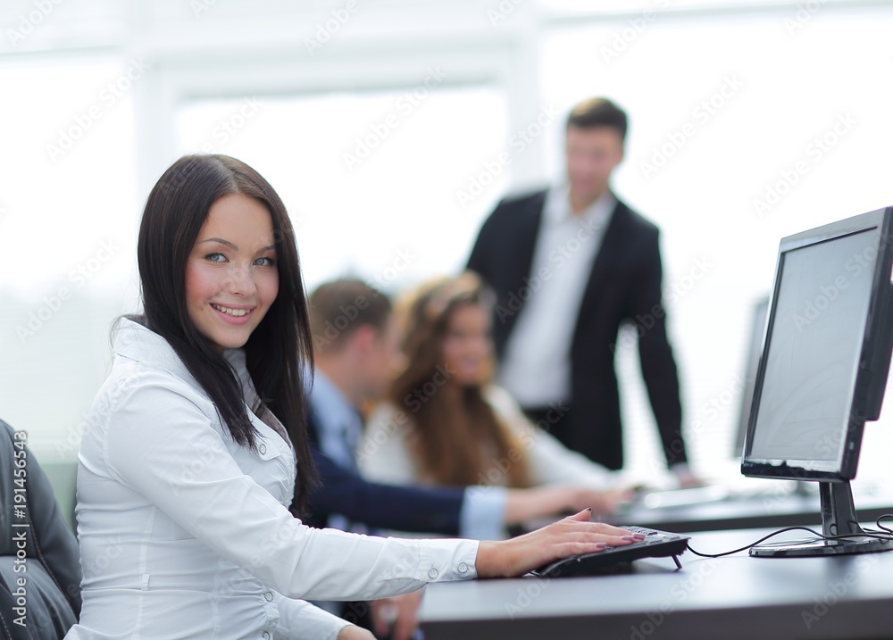 business woman on the background of the office business woman on the background of the office