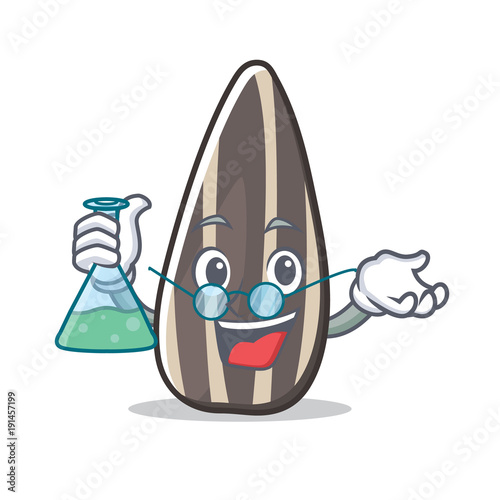 Professor sunflower seed character cartoon