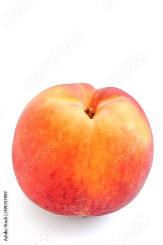 Fresh Organic Peach on White Background