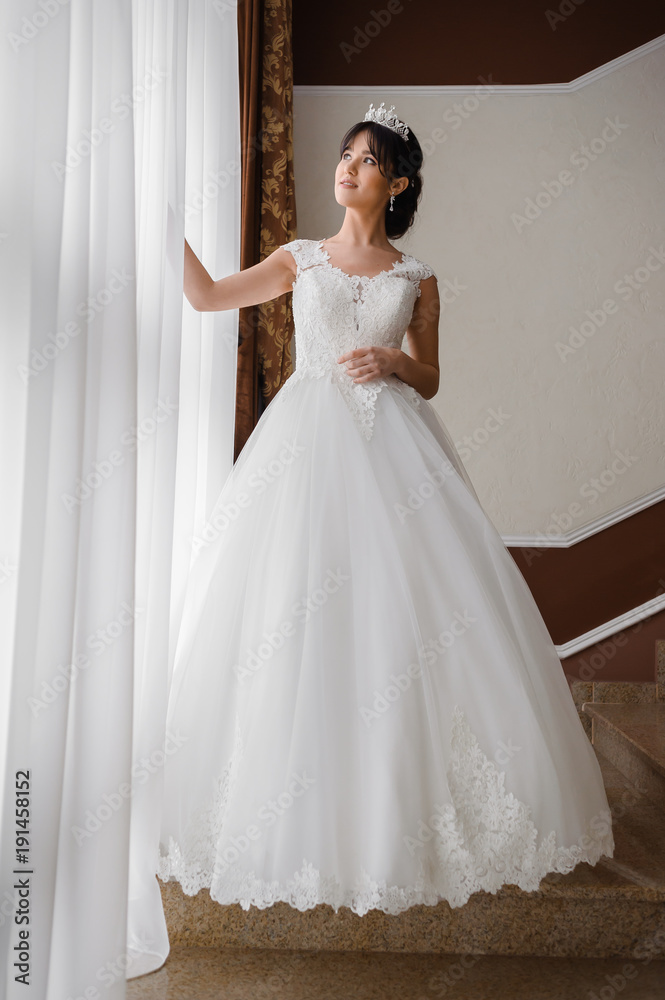 Beautiful bride in wedding dress