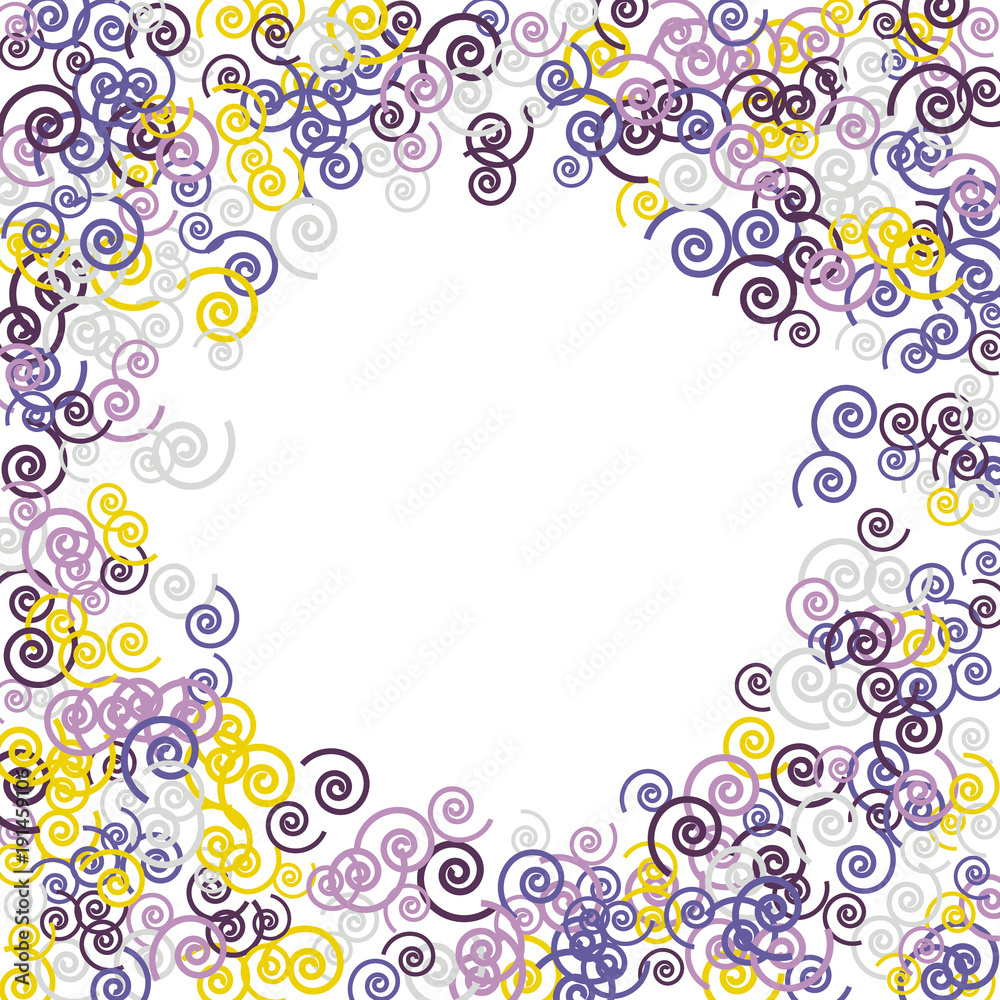 Vector Confetti Background Pattern. Element of design. Color spirals on a black background
