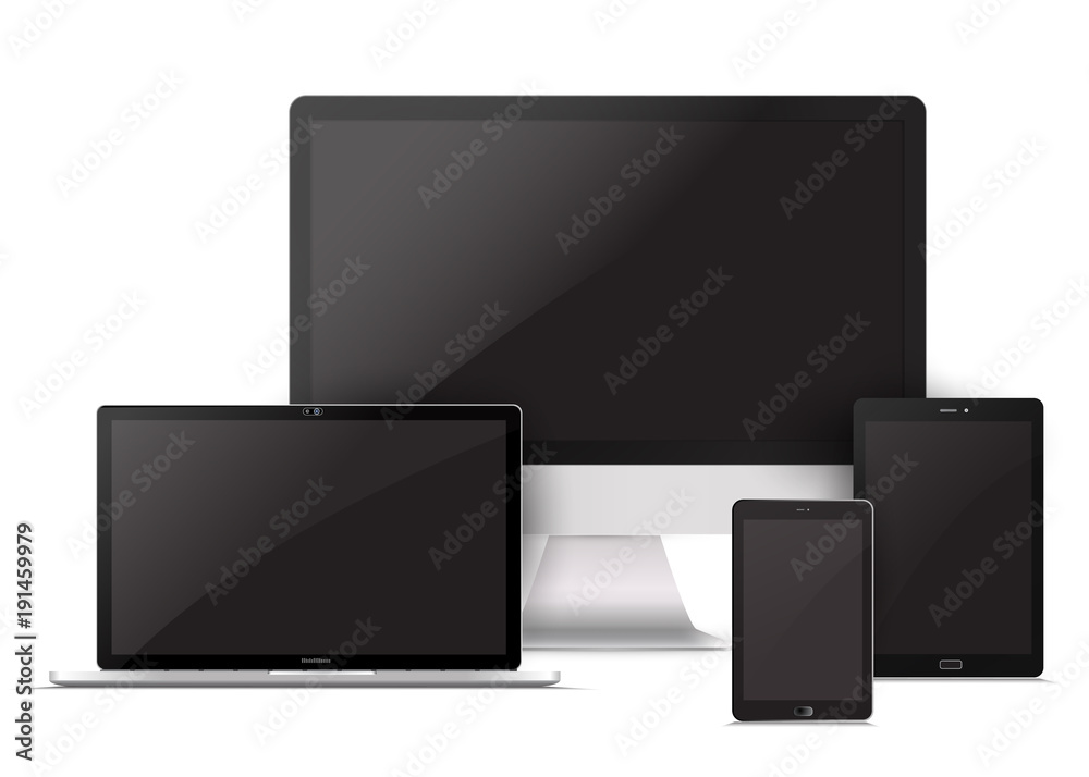 Electronic gadgets, isolated, on white background. Electronic gadgets, isolated, on white background.