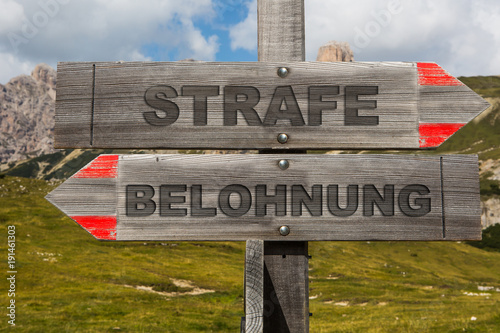 Tableau sur toile Strafe oder Belohnung