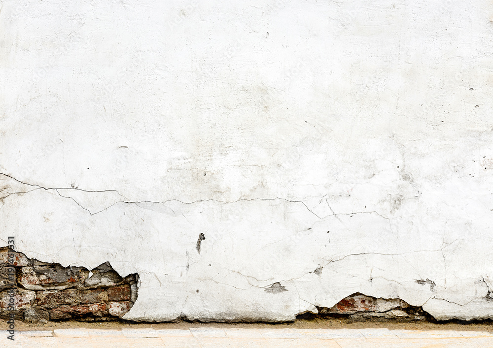 Naklejka premium white wall with peeling plaster