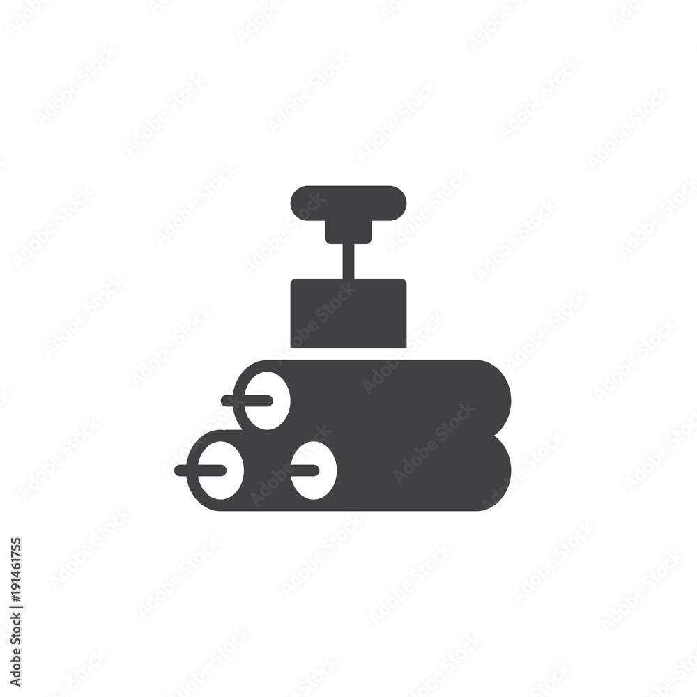 Dynamite bomb icon vector, filled flat sign, solid pictogram isolated on white. TNT symbol, logo illustration. Dynamite bomb icon vector, filled flat sign, solid pictogram isolated on white. TNT symbol, logo illustration.
