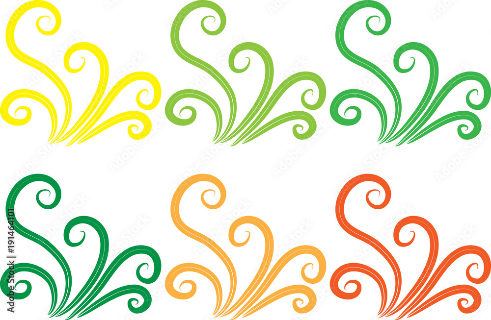 Calligraphic decorative elements with lines Calligraphic decorative elements with lines