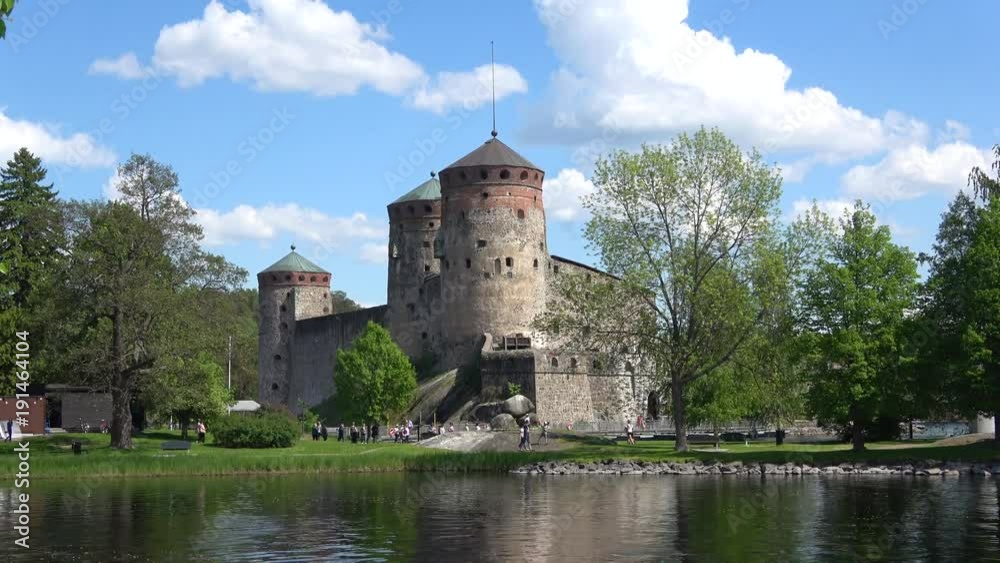 Summer landscape with old fortress. Savonlinna, Finland Summer landscape with old fortress. Savonlinna, Finland