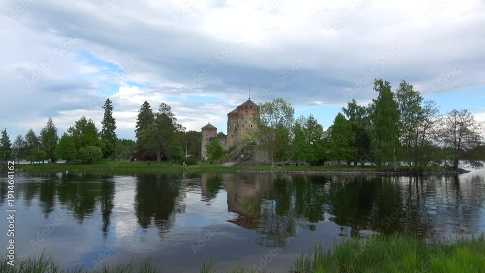 Cloudy june evening at the ancient fortress Olavinlinna. Savonlinna, Finland Cloudy june evening at the ancient fortress Olavinlinna. Savonlinna, Finland