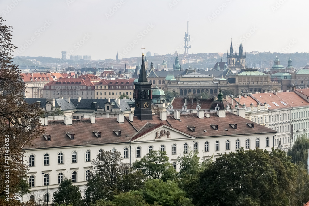 Scene With Red Roofs in Prague,Czech Republic