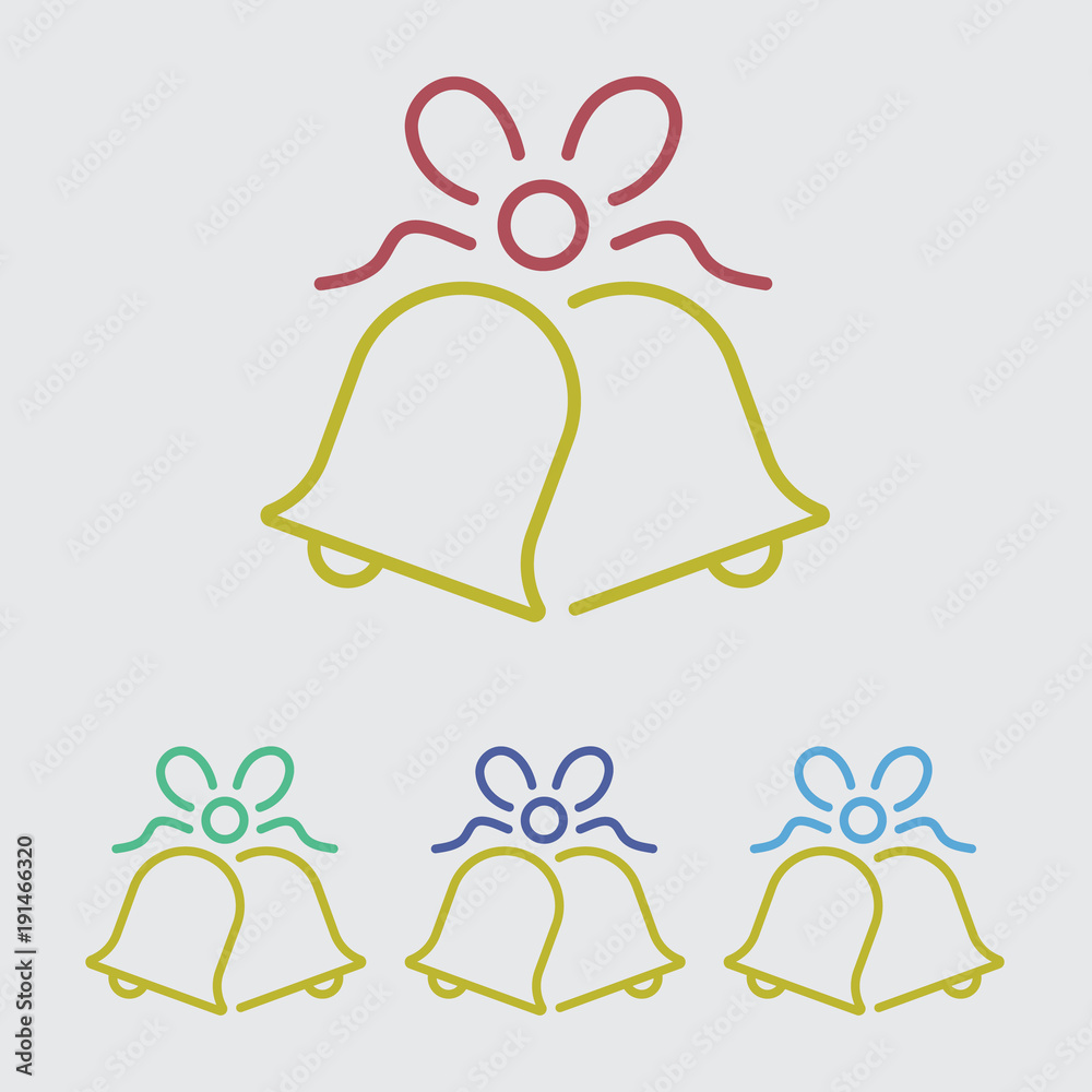 Christmas bell color line icon Christmas bell color line icon