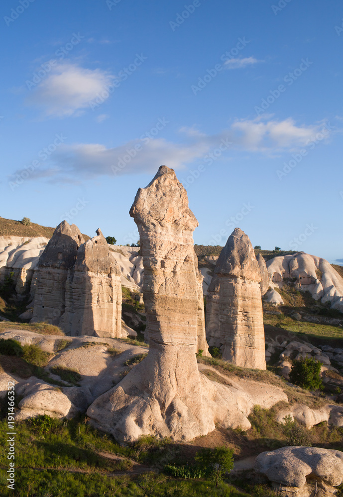 Unique geological formations in Cappadocia, Anatolia, Turkey
