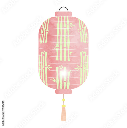 Japanese lantern in watercolor effect