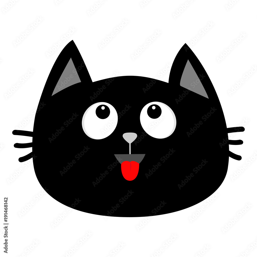 Black cat icon flat style isolated on white Vector Image