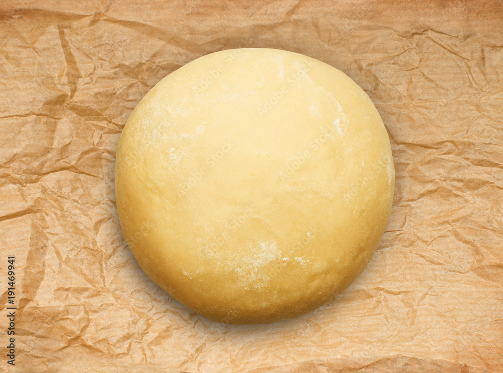 Fresh Dough Isolated on Kraft Paper