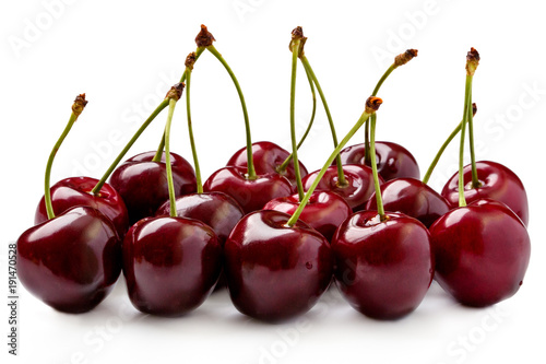 Cherry berries isolated on white background cutout