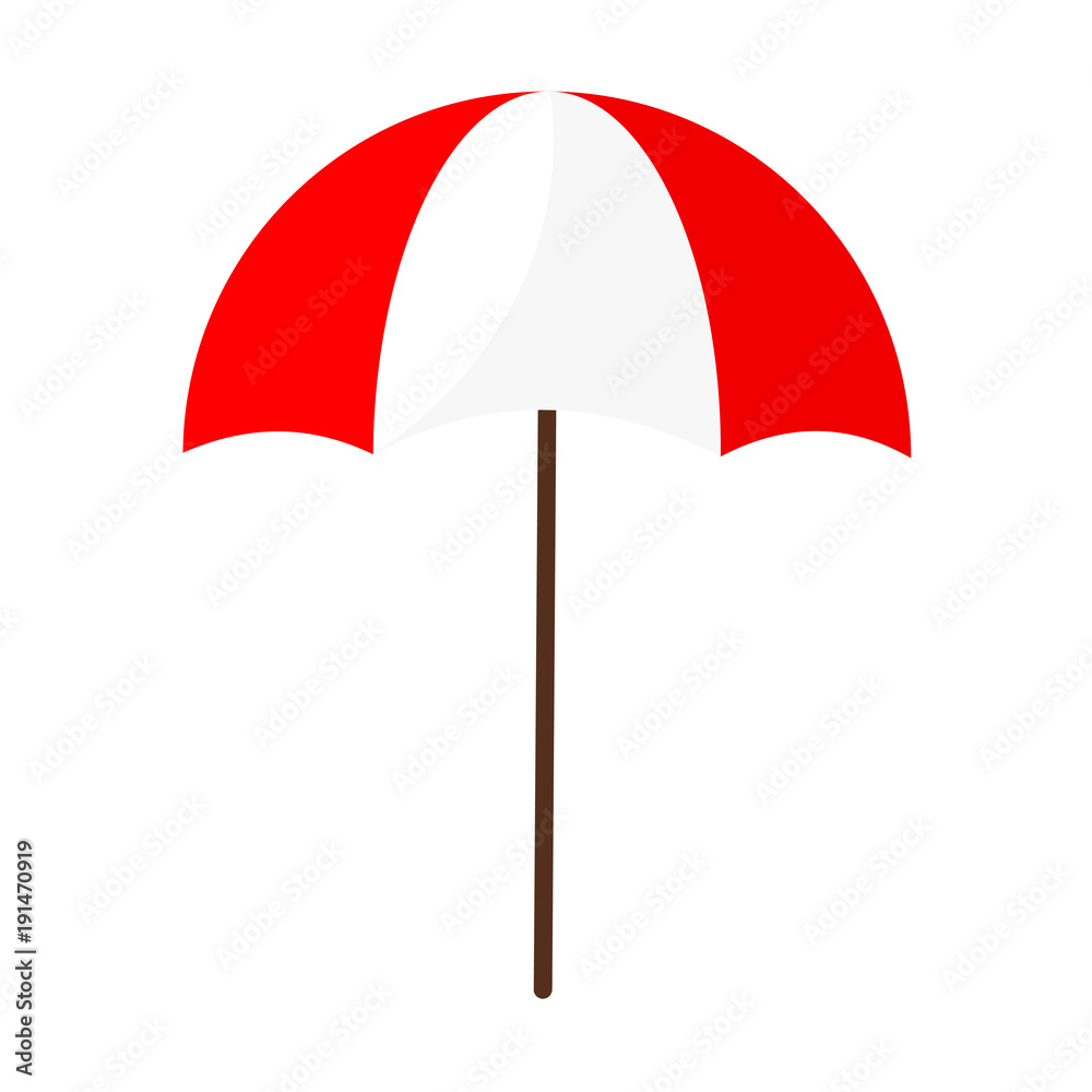 Red Stripe Umbrella Illustration