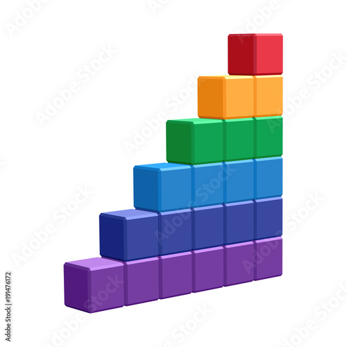 stack of cubes that makes a stairway