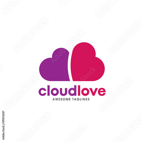 Heart logo concept, cloud Heart logo,two heart shape, love logo concept, Heart logo, Heart icon, Love, health or doctor and relations symbol, Heart vector logo, heart together icons