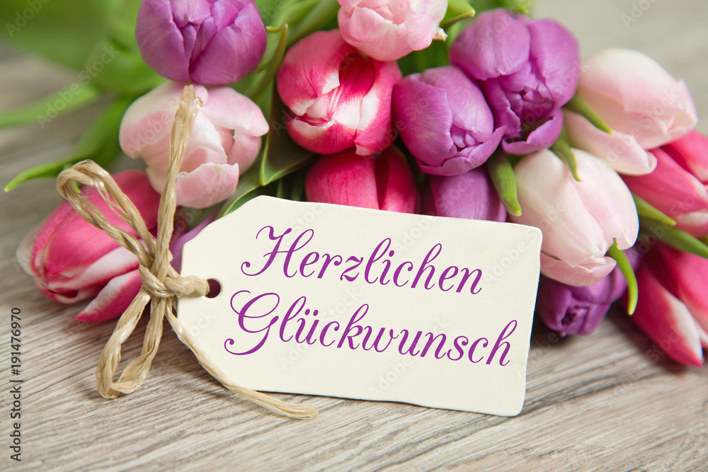 Geburtstagskarte Glückwunschkarte GEBURTSTAG Glückwünsche Blumenkarte Tulpe 