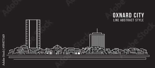 Cityscape Building Line art Vector Illustration design - oxnard city