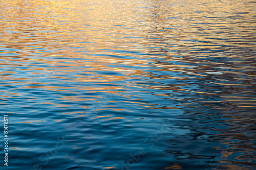 Abstract background of the ripple surface of the ocean at sunset