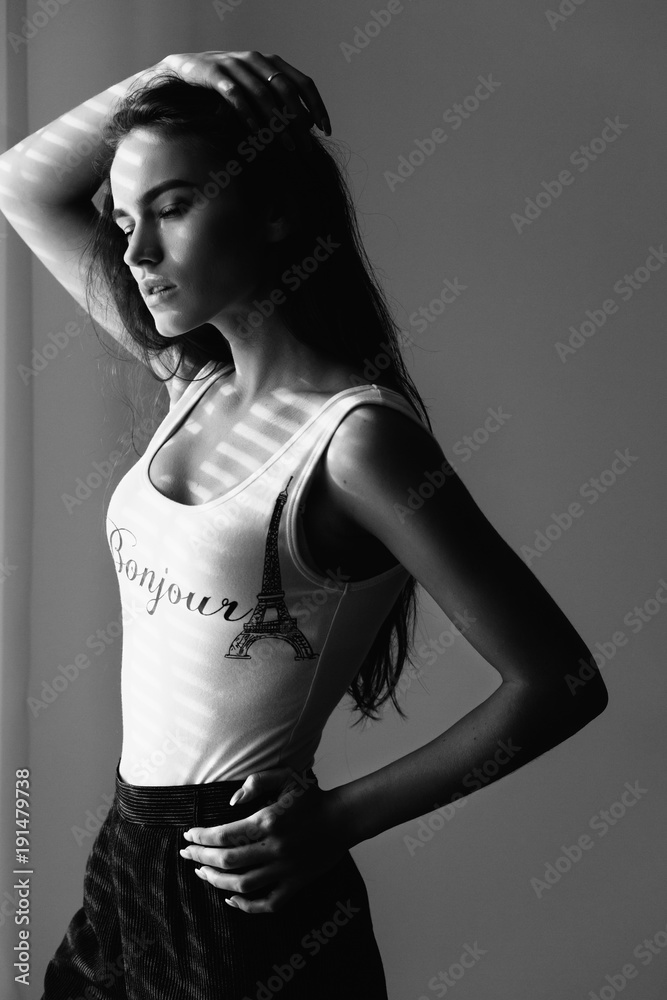 Beautiful Elegant Girl Posing In Silk Dress Free Stock Photo and Image  315883060