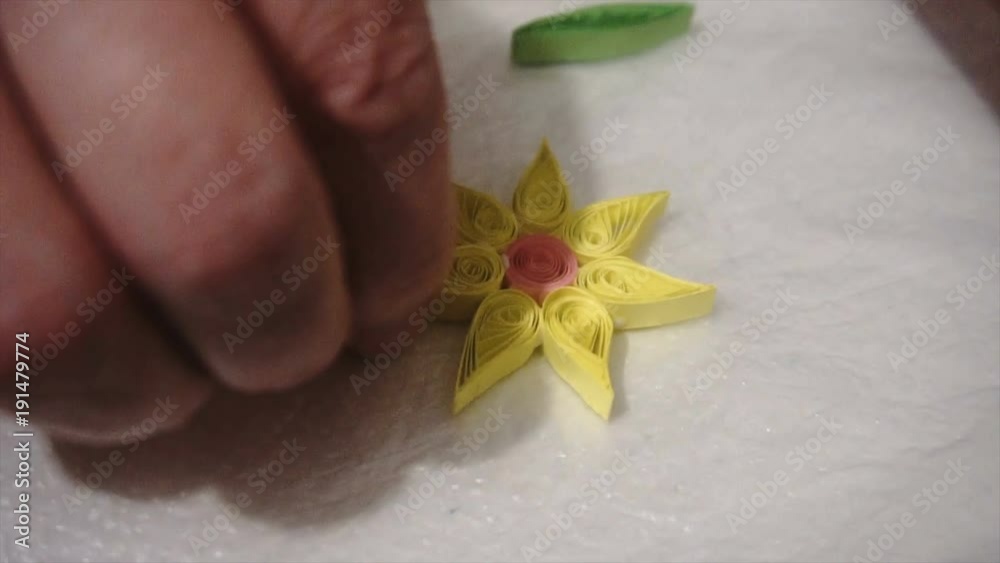 woman doing DIY paper quilling. woman doing DIY paper quilling.